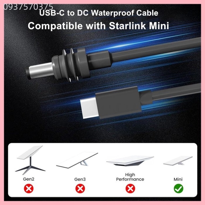 ♞,♘,♙,  ,適用於 Starlink Mini USB C 到 DC 電源線,PD 100W C 型快速充電線,帶