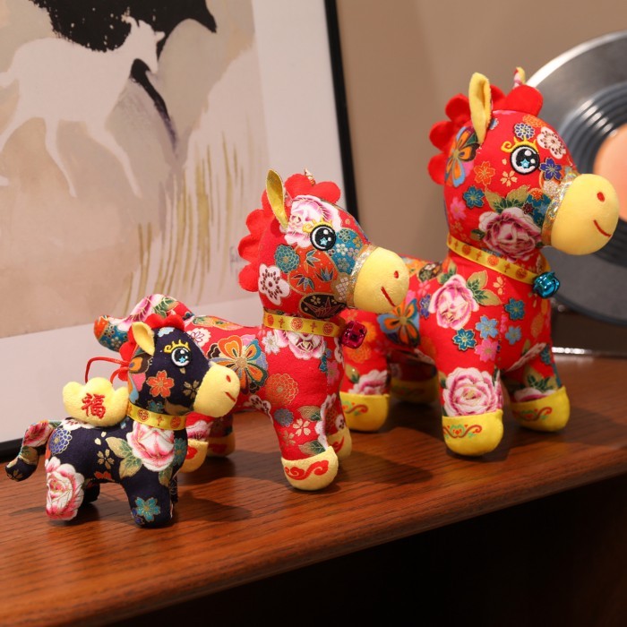 臺灣出吉祥物 馬年吉祥物 吉祥物小馬挂件民俗鑰匙扣 馬年吉祥物娃娃 生肖馬 2026馬年吉祥物 毛絨玩具