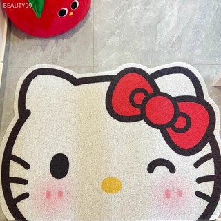 【新款上市】 多巴胺KT貓入戶門絲圈地墊 Hello Kitty地毯臥室玄關門墊防滑腳墊 進門地墊 地墊 腳踏墊 門口