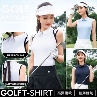 【Milky】 高爾夫女裝夏季服裝 女裝無袖polo網球背心上衣透氣速乾 高爾夫上衣套裝 夏日高爾夫服飾穿搭 舒適透氣