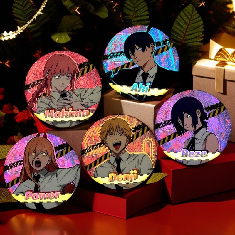 【新品促銷】鏈鋸人蕾潔篇 电次电锯人新款反光双闪吧唧爆款蕾塞二次元谷子胸章挂件收藏礼物