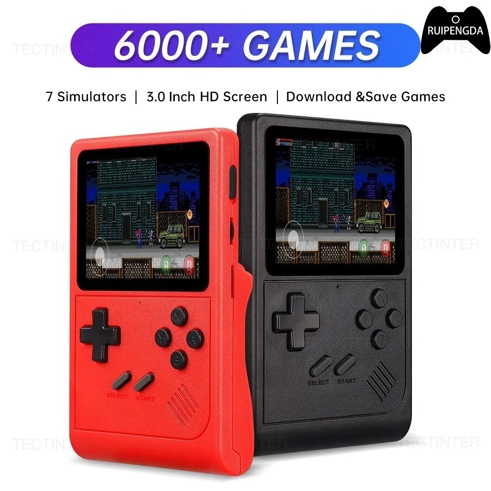 Gb300 3.0 英寸屏幕便攜式手持遊戲機復古視頻遊戲機內置 6000 遊戲適用於 SF/SFC/GB/GBA