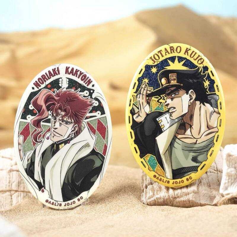 JOJO的奇妙冒險徽章 禮物 JOJO的奇妙冒險徽章橢圓吧唧承太郎 動漫吧唧 胸章 花京院高顏值掛飾送禮谷 0bf