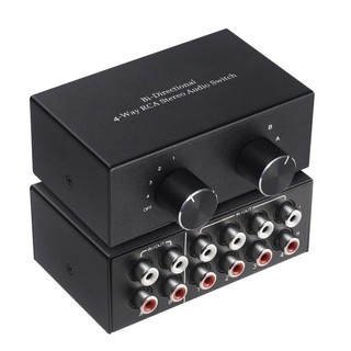 ♞新店特惠 ,,,Dou 4 埠 R L 立體聲切換器兩路 RCA 切換分配器共享有源揚聲器切換器 AC004A