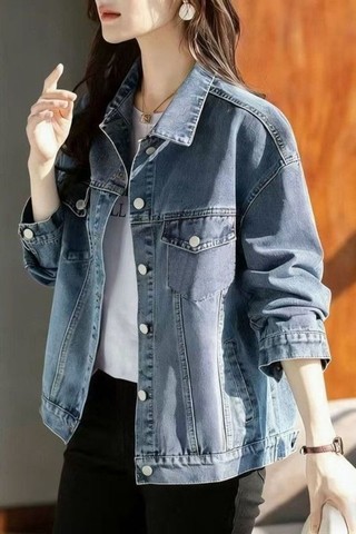 Denim Jacket Women's Large Size Loose Slim Top 2026 Spring A