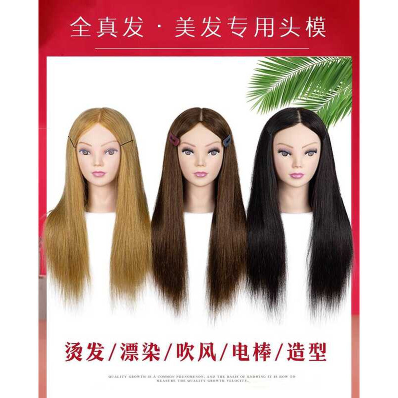 真人發模頭真人發仿真頭模真人發假髮全頭套美髮染燙造型盤發編髮