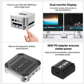 ♞,♘,,ACASIS 10Gpbs雙盤位外接盒MAC Mini M4底座相容 Thunderbolt 4/3 擴充套件HD