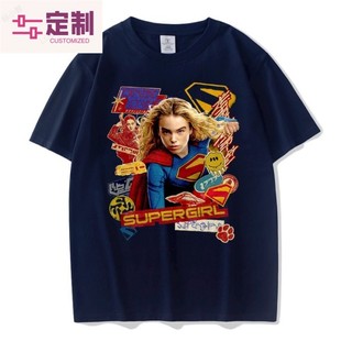免運 超少女 超人T恤 男女短袖夏同款 漫威超級英雄週邊衣服 superman girl 短袖上衣 短袖T恤 夏季上衣