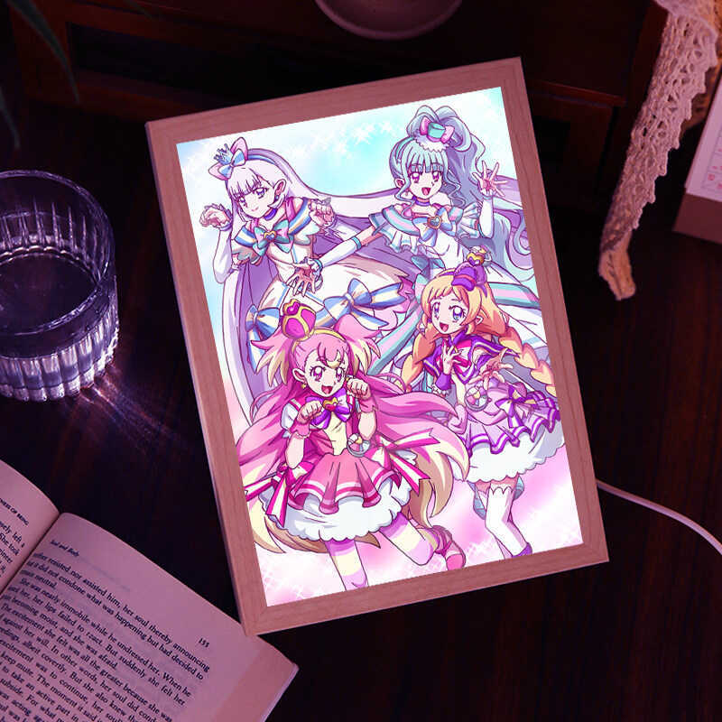 宅宅好物🌸光之美少女周邊 美妙寵物光之美少女周邊燈光畫Wonderful手辦吧唧小夜燈創意禮物 d54