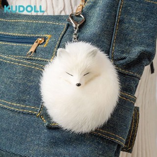 💕壹灣出貨💕 KUDOLL庫島玩偶可愛白靈白狐狸掛件模擬超萌貂毛包掛裝飾禮物