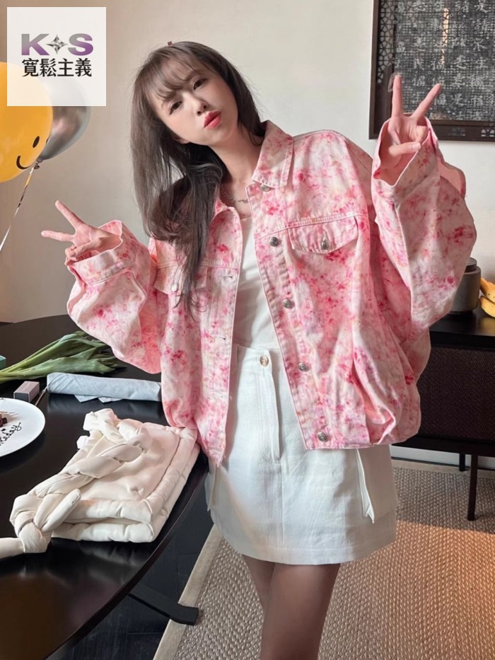 女式丹寧 韓系慵懶風牛仔外套女春秋款高級感小個子外套百搭時尚外套上衣 少年感穿搭 女式丹寧 原色丹寧 秋冬丹寧 通勤百搭