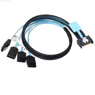 ♞Jmt SlimSAS 8654 MCIO 4I 38pin 轉 4X SATA 數據線 PCIE5.0 PCI-E