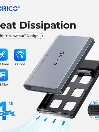 ♞ORICO 2.5" Type-C 外接硬碟盒 5Gbps 硬碟盒鋁合金和 ABS 散熱設計,適用於 Macbook