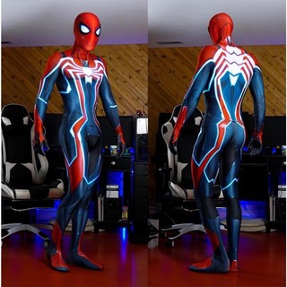 台灣現貨 男士動漫遊戲PS4蜘蛛人緊身衣Velocity Suit Spiderman Cosplay