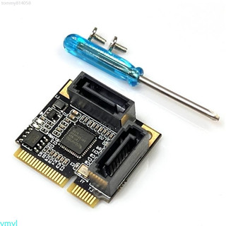 ♞Ymyl Mini PCIe SATA3 0 卡 2 埠 Mini PCIE 轉 SATA3 0 擴充套件卡 6Gbps