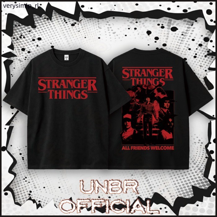 【次元衣庫】Stranger Things 怪奇物語正反面印花短 T｜美劇復古 Oversize 圖 T 影迷周邊短袖