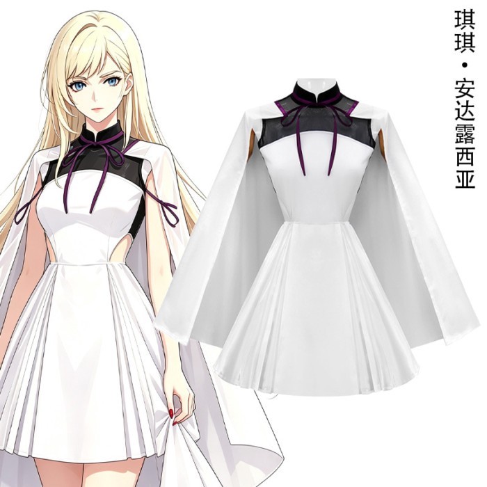 琪琪安達露西亞cos服 機動戰士高達 白洋裝披風cosplay套裝動漫 R L P X