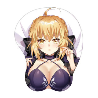 【台灣出貨】 3D滑鼠墊 二次 禮物 動漫滑鼠墊 fate/saber吾王美女電腦辦公立體護腕滑鼠墊手腕墊二次元動漫定製