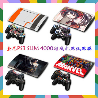 【台灣出貨】 痛膜 保護膜 適用於索尼PS3 slim4000貼膜Slim薄機痛機貼slim貼紙遊戲卡通 239