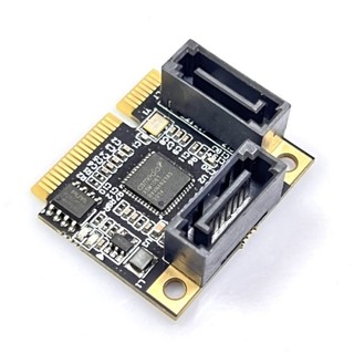 ♞,♘,♙Ymyl Mini PCIe SATA3 0 卡 2 埠 Mini PCIE 轉 SATA3 0 擴充套件卡 6