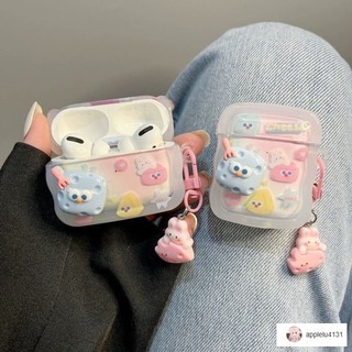 高顏值 ins風 小眾 韓系 可愛女生 奶甜系 顏控 ins暈染可愛藍色起司適用airpodspro1代2代蘋果耳機