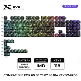 ♞Xvx 蜘蛛紋 OEM Profile IMD-Tech 鍵帽套裝 118 鍵