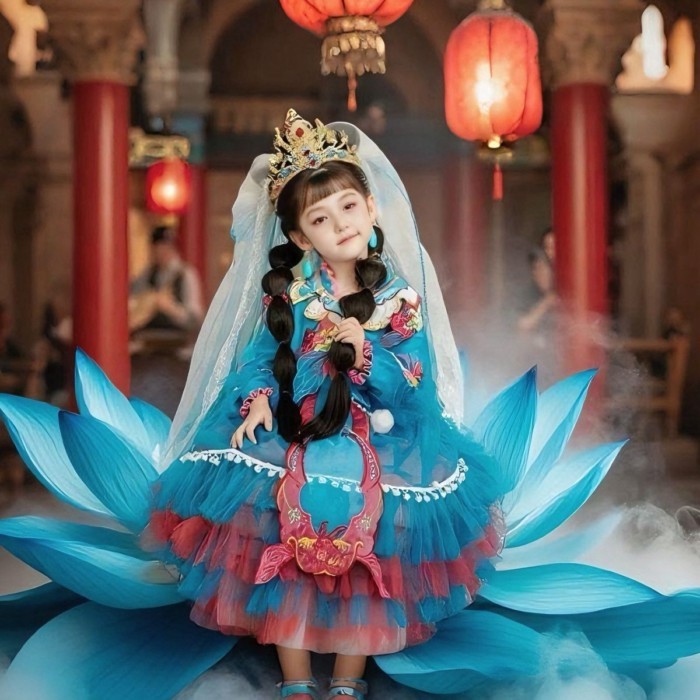 台灣發貨萬聖節cosplay、cos、角色服、動漫角色、遊戲角色 高端原創兒童春秋中大童國潮漢服洋裝女孩白雪公主蘿莉塔公