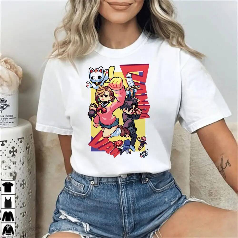 丹達丹襯衫女孩卡哇伊多彩 Y2k 舒適朋克透氣 T 恤數字 80 年代韓國衣服經典復古哥特式