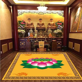 蓮花圖案地毯 佛堂地毯 滿鋪家用打坐地墊 禪意荷花寺院佛家風水用品 修行靜心蓮花墊 禪修墊 拜墊 冥想墊