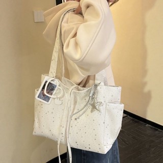 ALICE's CHOice 新款韓系星星閃鑽帆布托特包 大容量單肩手提通勤休閒包女百搭款