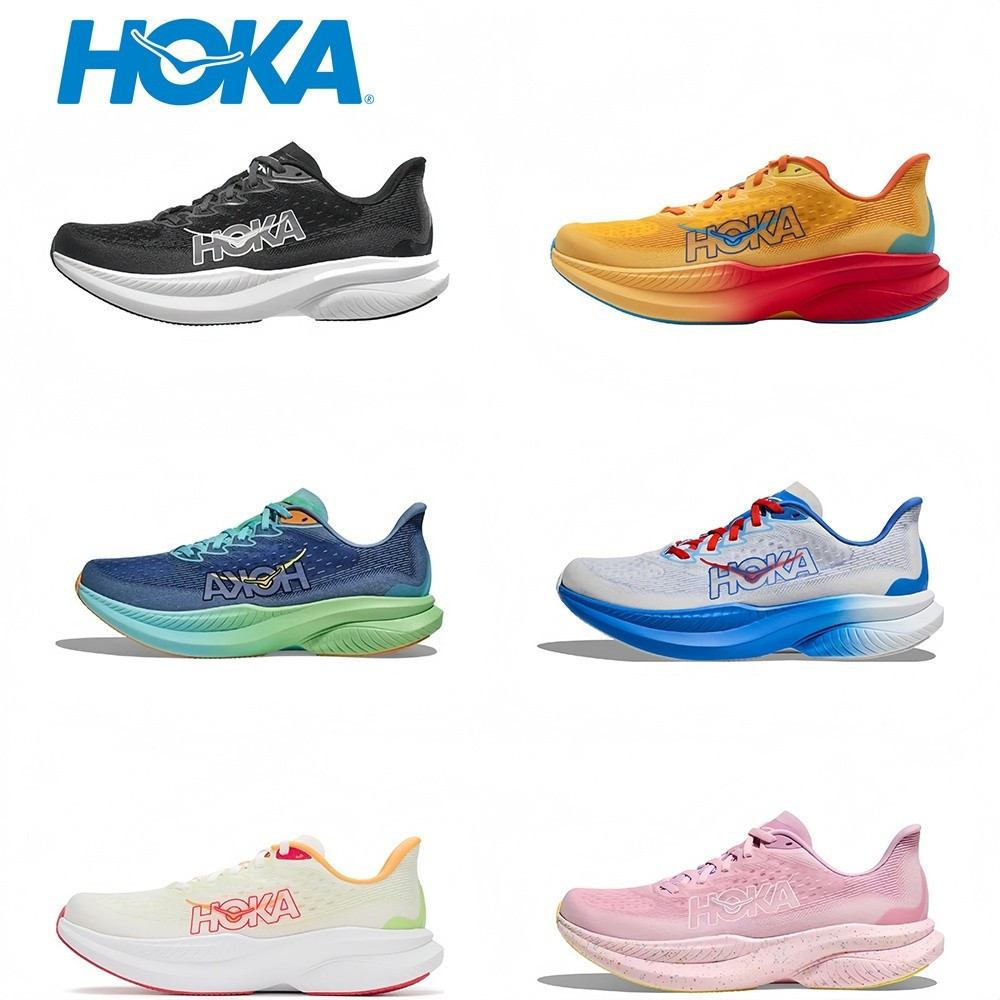 日本門市代購 HOKA ONE ONE MACH 6馬赫6 競技跑鞋 舒適百搭 防滑耐磨 透氣輕便 織物 跑鞋 運動鞋
