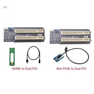 ♞,♘,,,,Dou NVME/Mini PCIE/PCI-Express X1 轉雙 PCI Riser 卡高效適