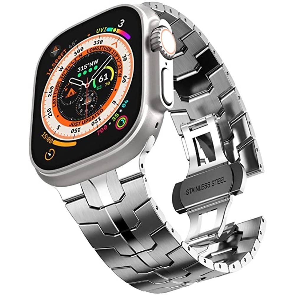 ♞,,,適用於 Apple Watch Ultra 49mm 錶帶的不銹鋼錶帶 45mm 41mm