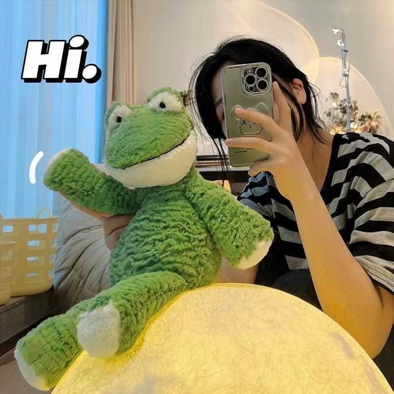 青蛙公仔一隻快樂的微笑呆呆蛙穿衣毛絨玩具兒童安撫玩偶禮物批發
