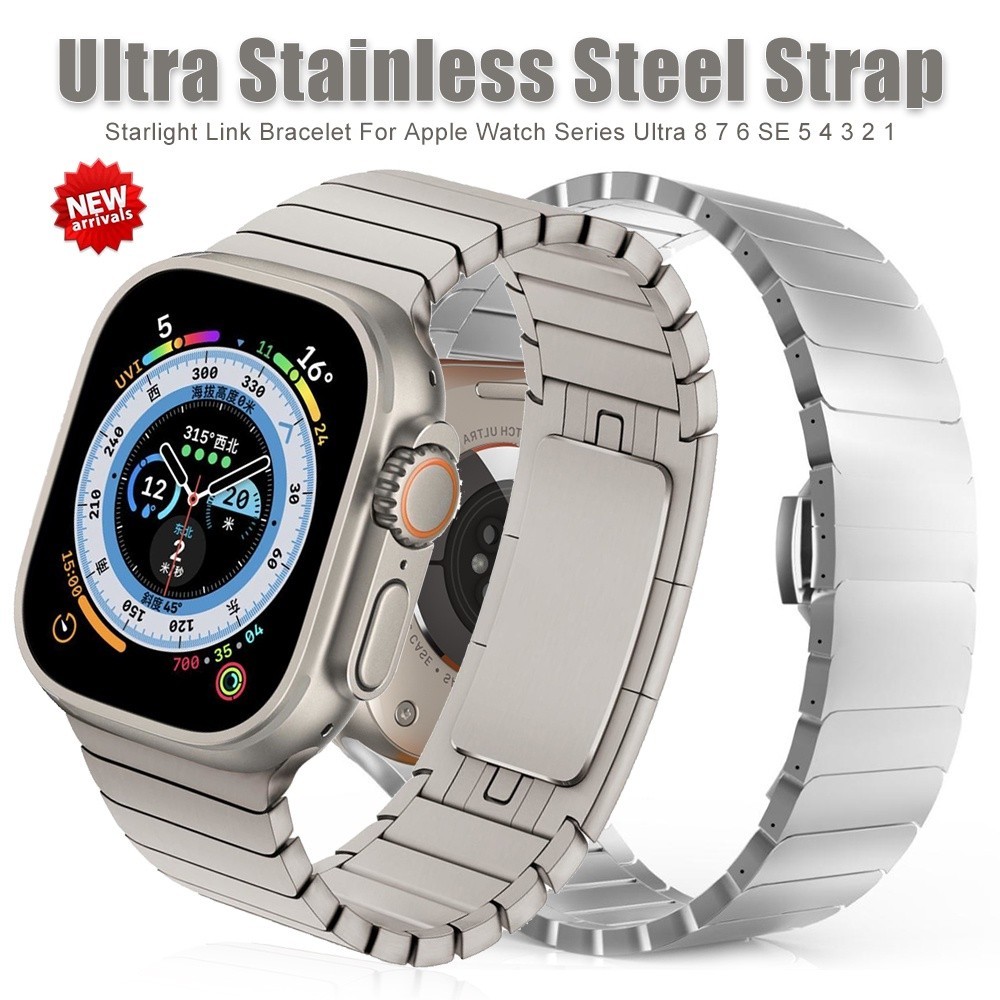 ♞不鏽鋼錶帶 蘋果錶帶 適用於Apple Watch Ultra 8 7 6 SE 5 38 40 41 42 44
