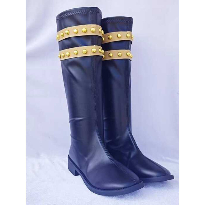 ✨cos服販賣機 海賊王鷹眼cos鞋子喬拉可爾米霍克cosplay長筒靴黑色不過膝動漫 036a