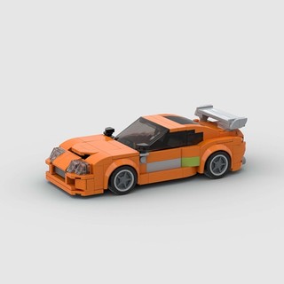 新品+~ Supra MK4跑車賽車moc相容樂~高小顆 ~粒組裝DIY兒童積 ~木玩 具跨境