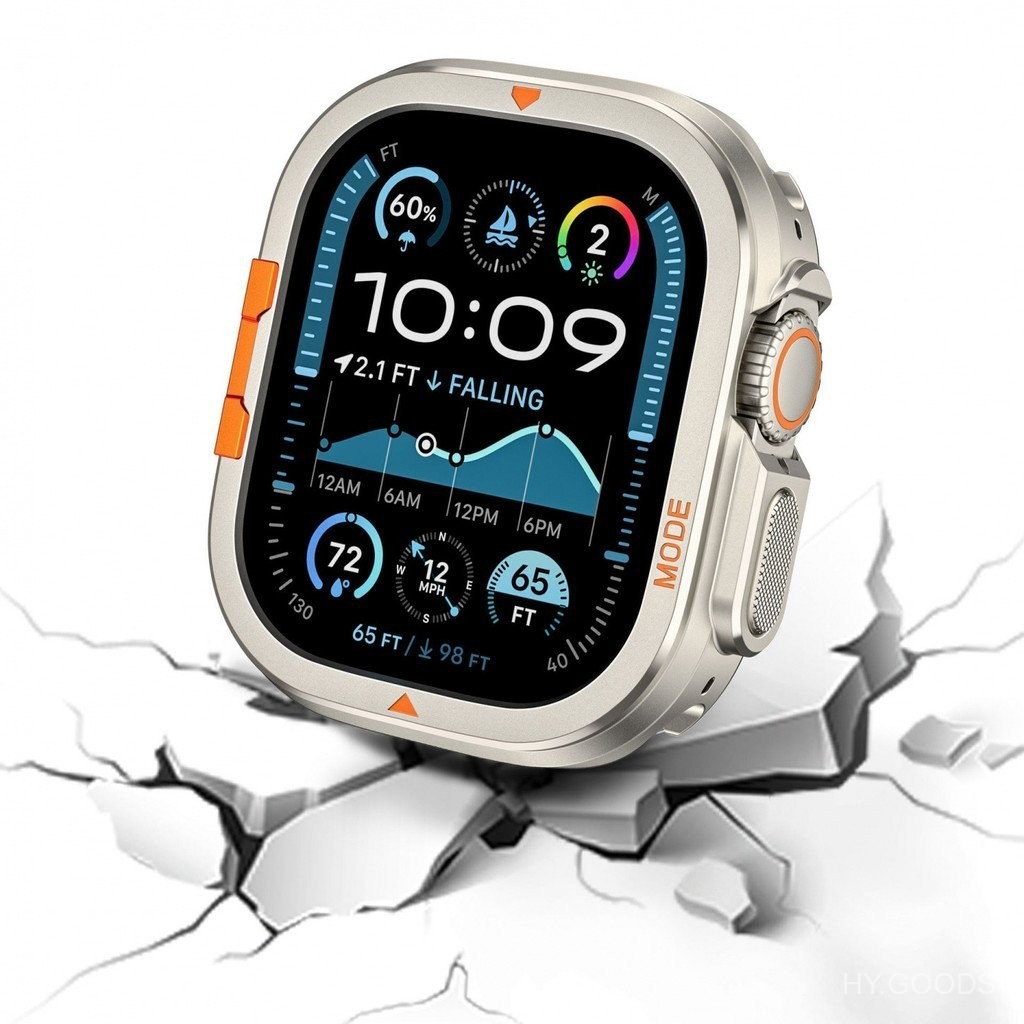 ♞,♘高山運動金屬鏤空改裝保護殻適用於Apple Watch Ultra 49mm S10 46mm