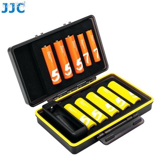 ♞JJC 電池收納盒帶電量測試機 3號 4號 AA AAA 10粒裝大容量便攜三號四號電池盒 相機閃光燈拍攝用電池保護盒