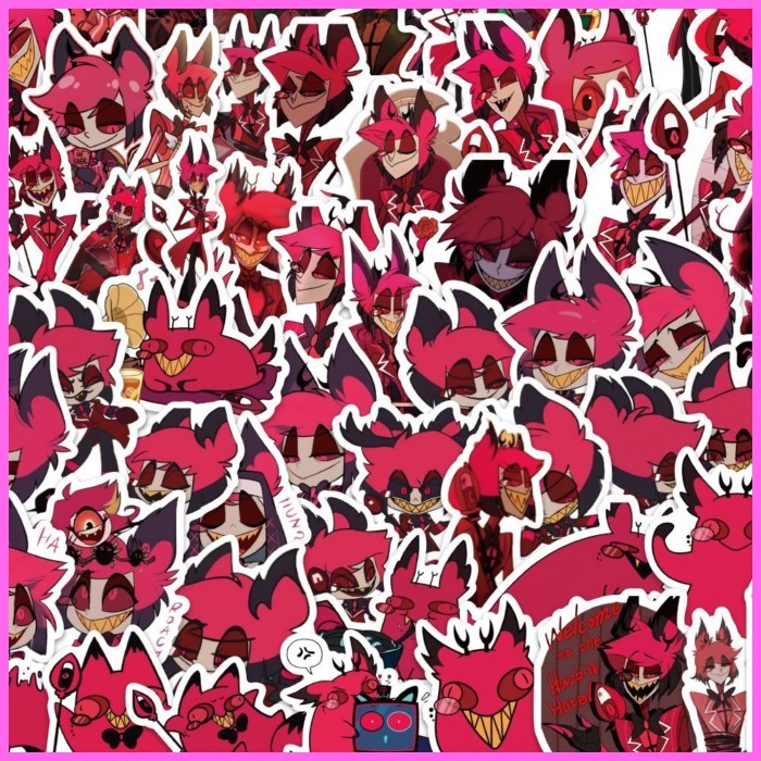 貼紙 Hazbin Hotel （60張） Alastor 地獄客棧阿拉斯特卡通二次元人物周邊裝飾手賬筆記本貼畫diy