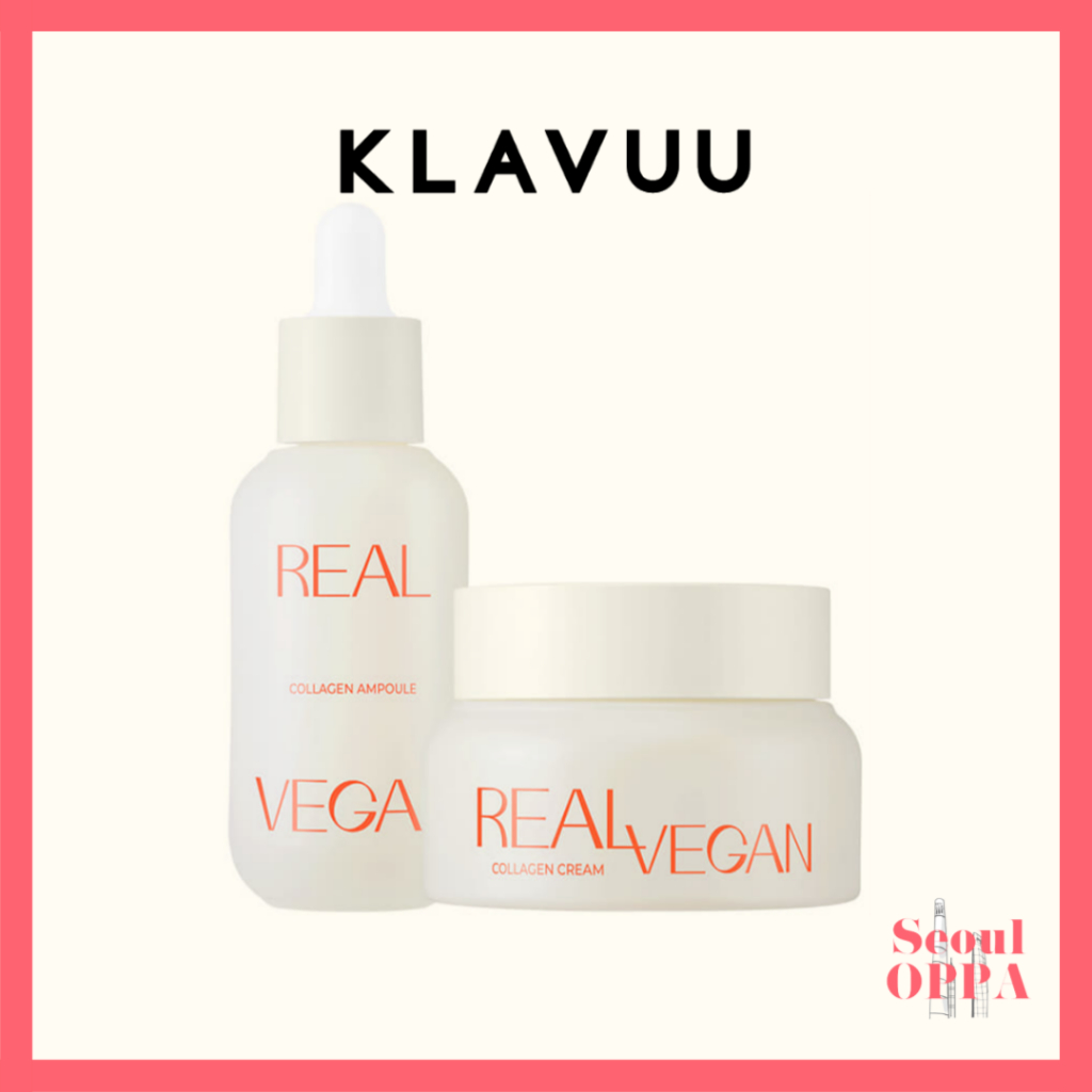 [Klavuu] 克拉優 Real Vegan 胡蘿蔔膠原蛋白安瓶 30ml, 面霜 50ml 純素彈性抗皺保濕精華乳液