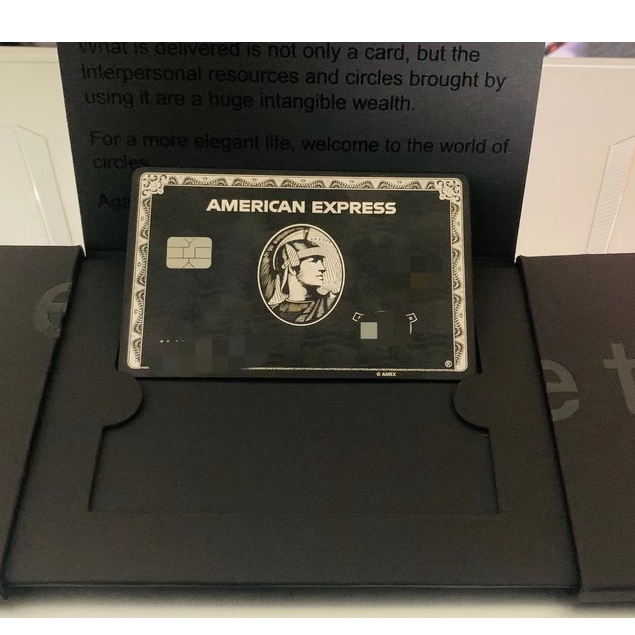 收藏品經典黑卡Amex美國運通百夫長黑金卡訂製個性化芯片卡AmericanExpress金屬卡