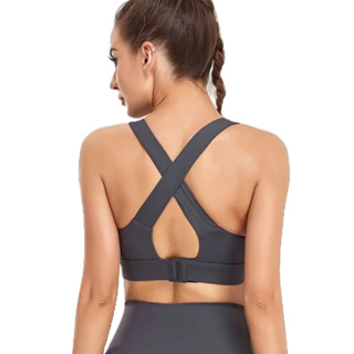 女運動內衣 新品 固定胸墊不移位 一件式式bra 集中爆乳 減震瑜伽健身訓練 交叉美背 調整扣內衣