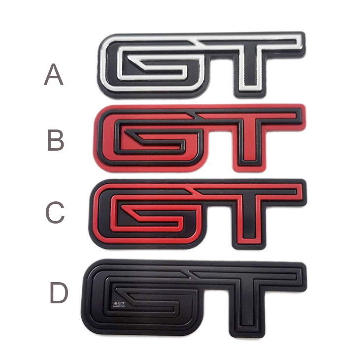 1 X 新型號金屬 GT 標誌汽車汽車後備箱裝飾徽章徽章貼紙貼花替換福特 GT Mustang