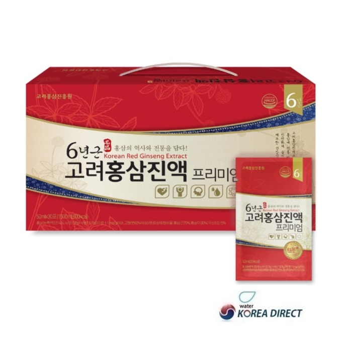韓國高麗紅參振興院 6年根高麗紅蔘濃縮液50ml×30包/禮盒裝