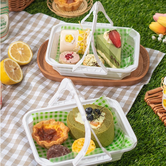 【現貨】【馬卡龍包裝盒】ins風 手提盒子 烘焙馬卡龍蛋糕野餐露營甜點下午茶外賣塑膠包裝盒