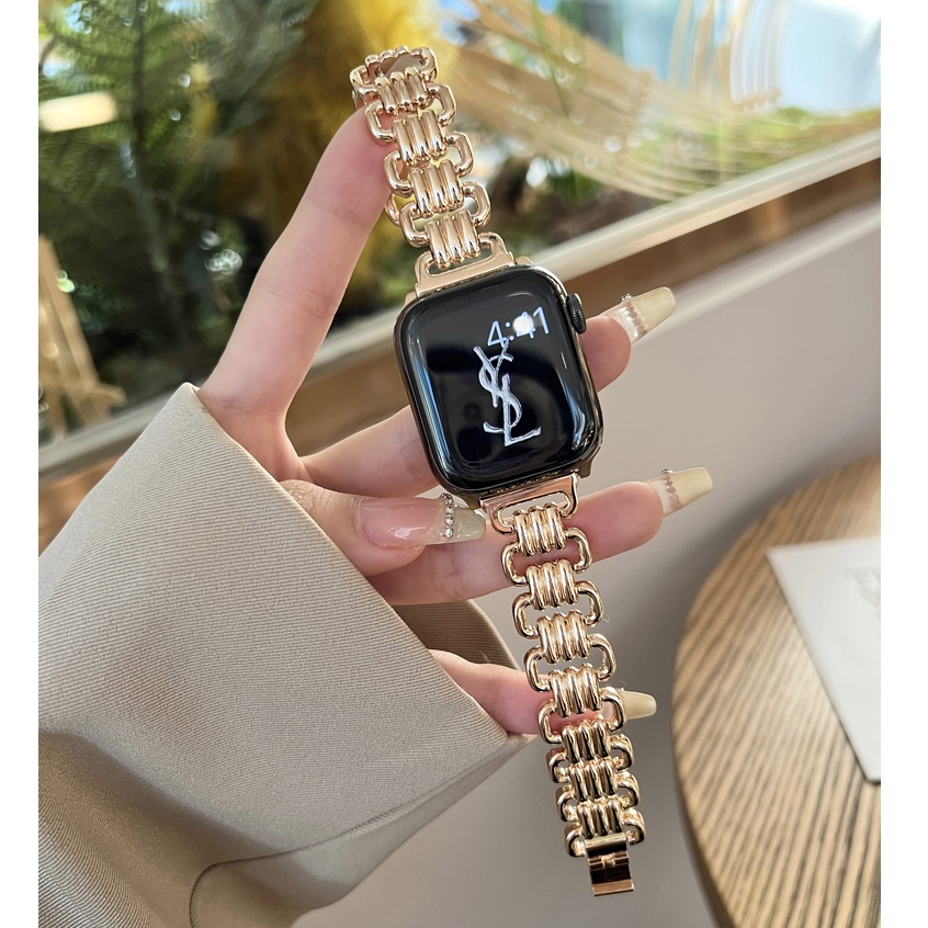 蘋果手錶Apple Watch 金屬錶帶 鏤空錶帶 iwatch S6 SE S8 S7 女士錶帶41mm 45mm 4