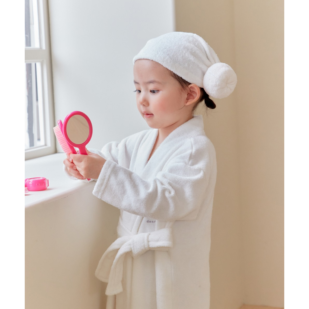浴巾長袍頭巾柔軟 100% 純棉快乾吸水性好毛巾,適合嬰兒嬰兒兒童 1 個月~7 歲