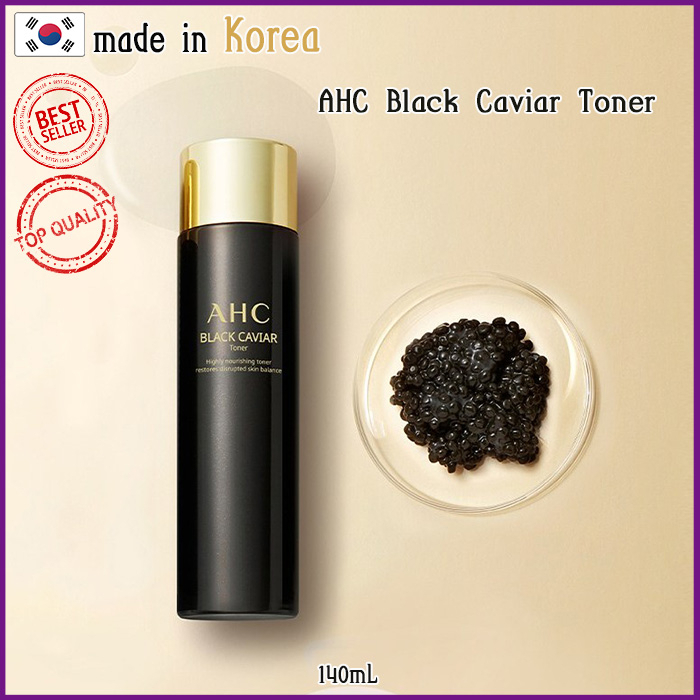 Ahc 黑色魚子醬爽膚水 140ml 韓國製造美白抗皺護理韓國美容護膚液