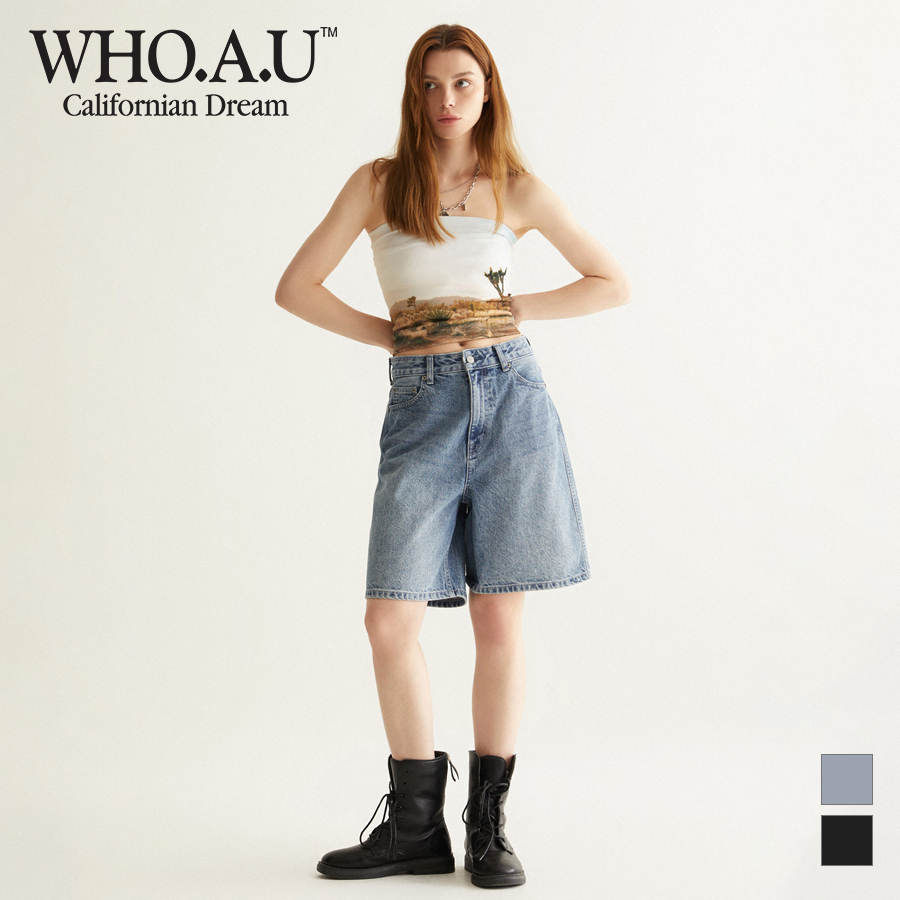 [WHO.A.U] 女款 百慕達 牛仔短褲 WHTJD2442F